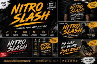 Nitro Slash Font: Bold Stylistic Edge for Creative Designs